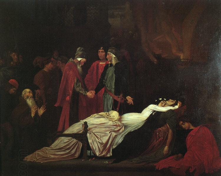 Lord Frederic Leighton The Reconciliation of the Montagues and Capulets over the Dead Bodies of Romeo and Juliet China oil painting art